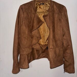 Lola Brown Suede Blazer with Structured Silhouette